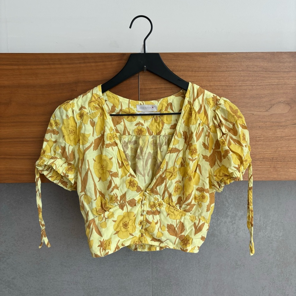 Urban Outfitters Yellow Floral Blouse